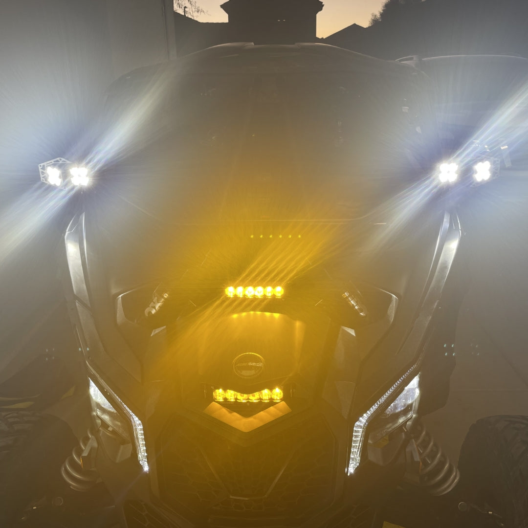 Chelhead Maverick X3 Slim 12" Shock Tower Light Bar Mount With Wiring Harness – Fits Can-Am Maverick X3 2017+ Models