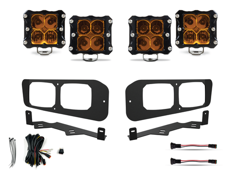 Ford Super-Duty Dual Quattro LED Fog Light Kit (2023+)