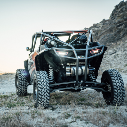 ba-4 led flush mount lights mounted on a can am maverick x3