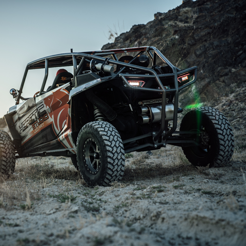 ba-4 led flush mount lights mounted on a can am maverick x3